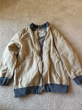 Zara Khaki Jacket with Gray Trim